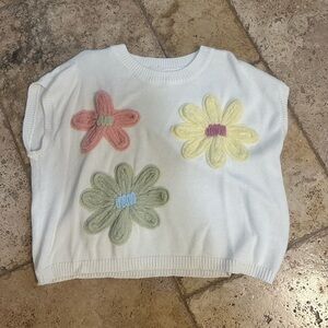 Pink Lily Floral Knit Sweater Vest